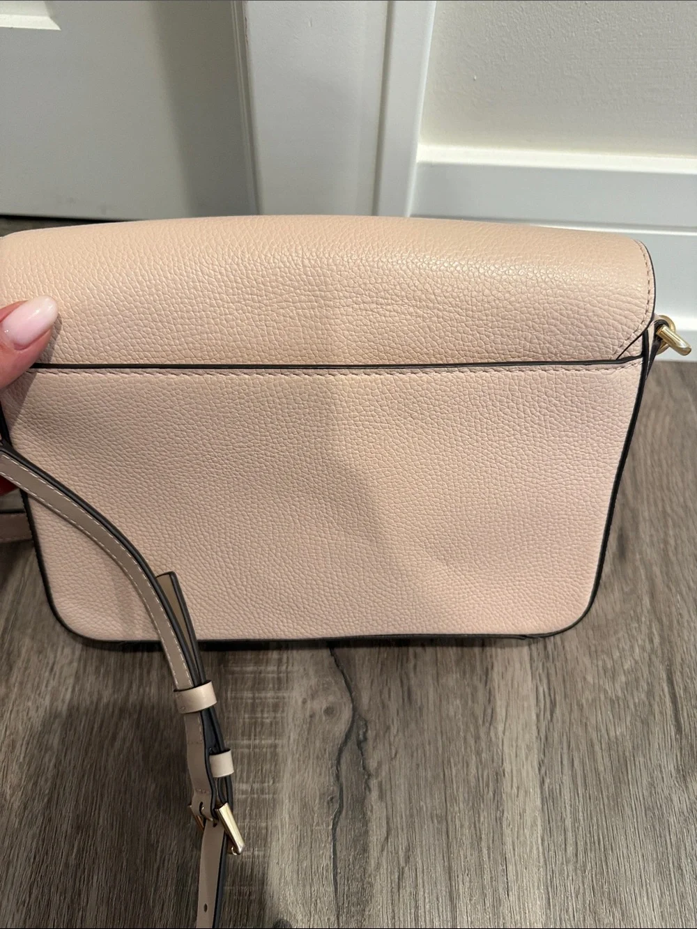 Michael Kors Pale Pink Pebbled Leather Crossbody